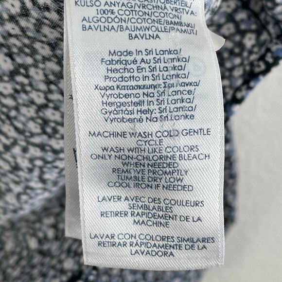 Chaps Womens Large No Iron Button Up Shirt Floral Long Sleeve Blouse Top - Picture 4 of 11